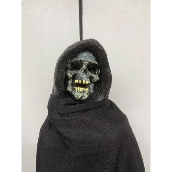 Pair Vintage Paper Magic Group Halloween Hanging Bungee Witch & Grim Reaper Skel - Picture 5 of 8